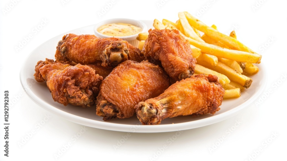 Savoring fried chicken wings with a side of cru at a cozy diner Savoring fried chicken wings with a side of cru at a cozy diner
