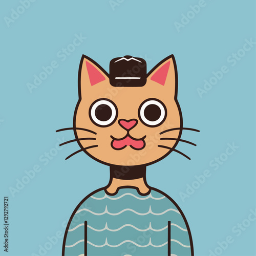 NFT cat logo vector design
