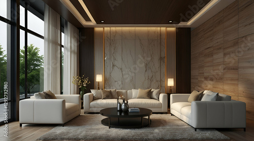 3d render of luxury home interior, living room,generative.ai
