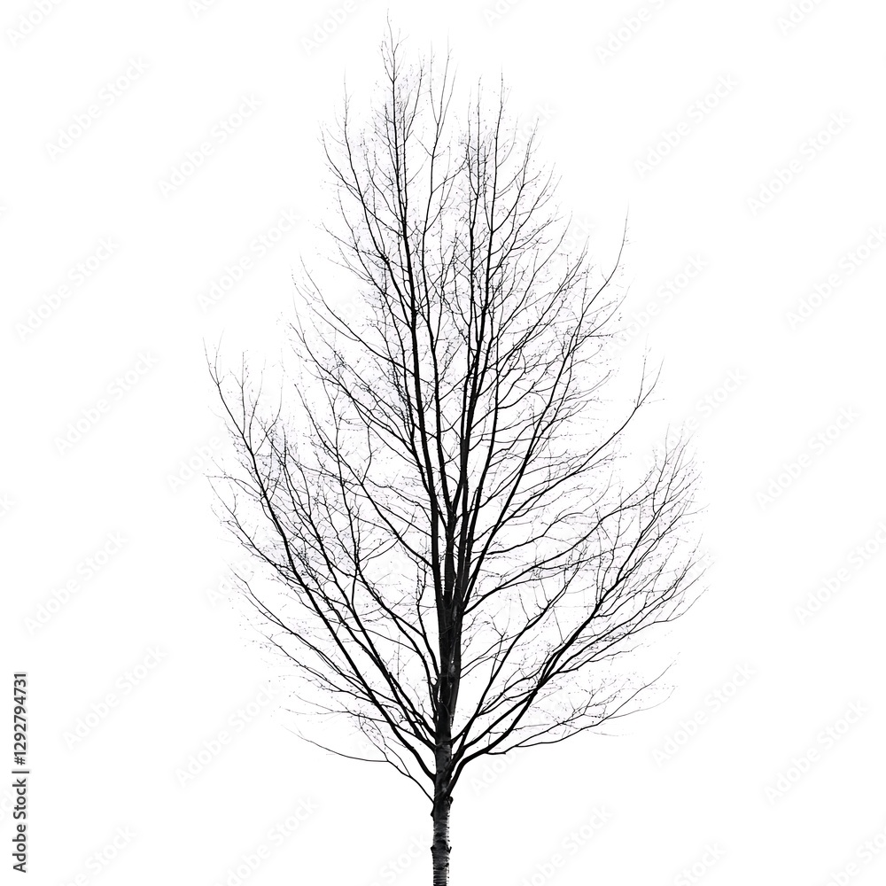 Obraz premium black and white leaves of linden tree isolated on white background