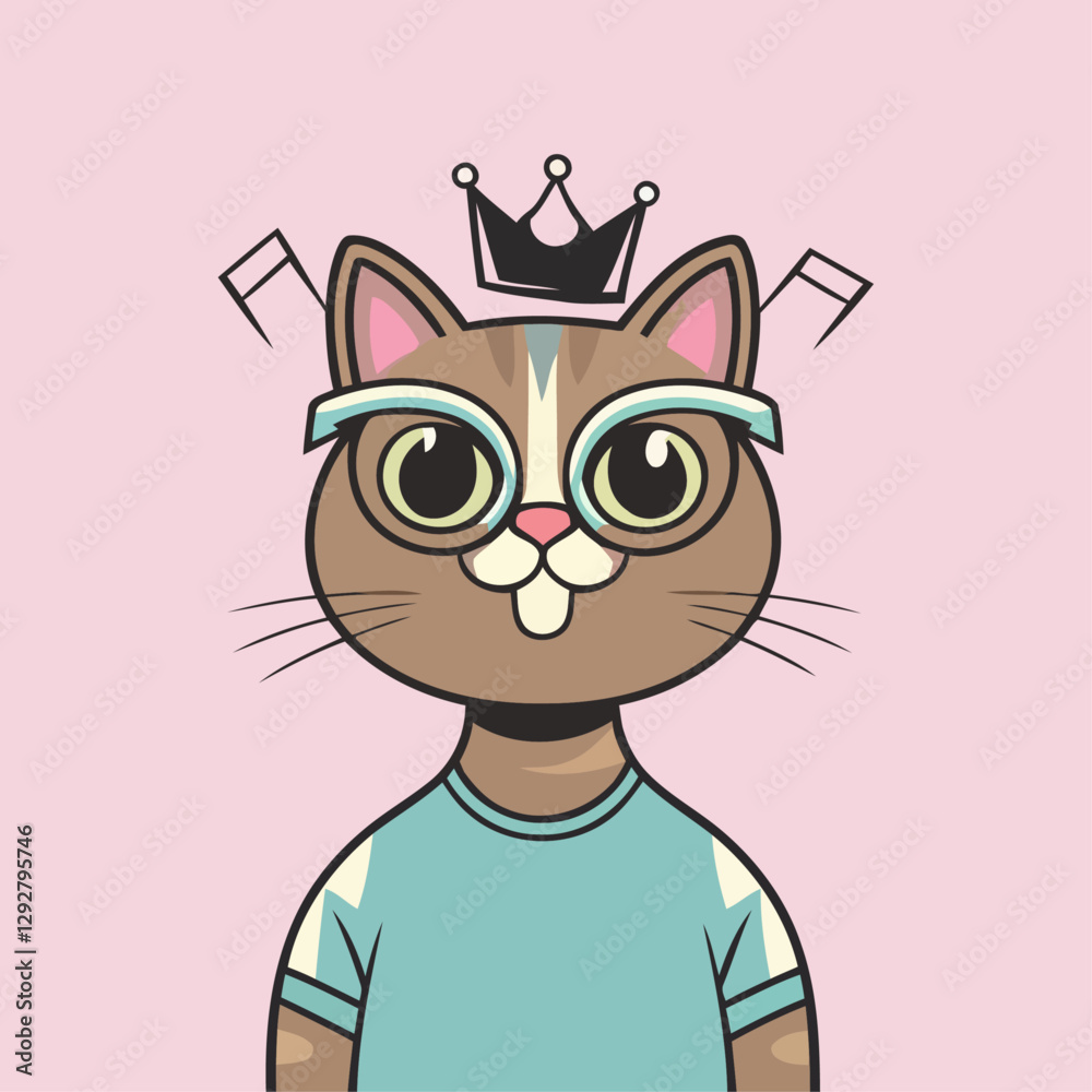 Obraz premium NFT cat logo vector design