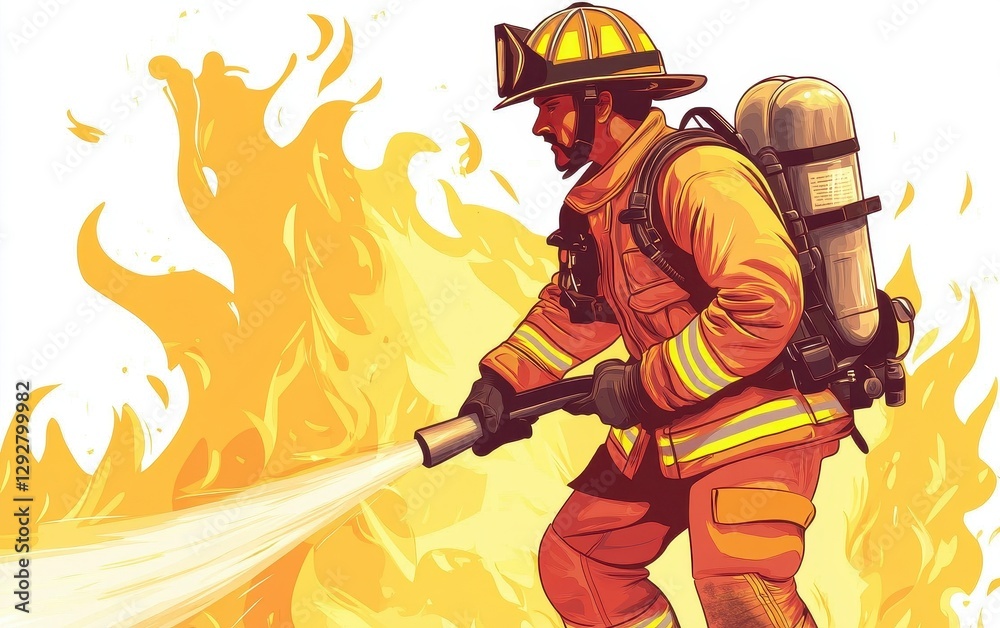 Fototapeta premium firefighter in action
