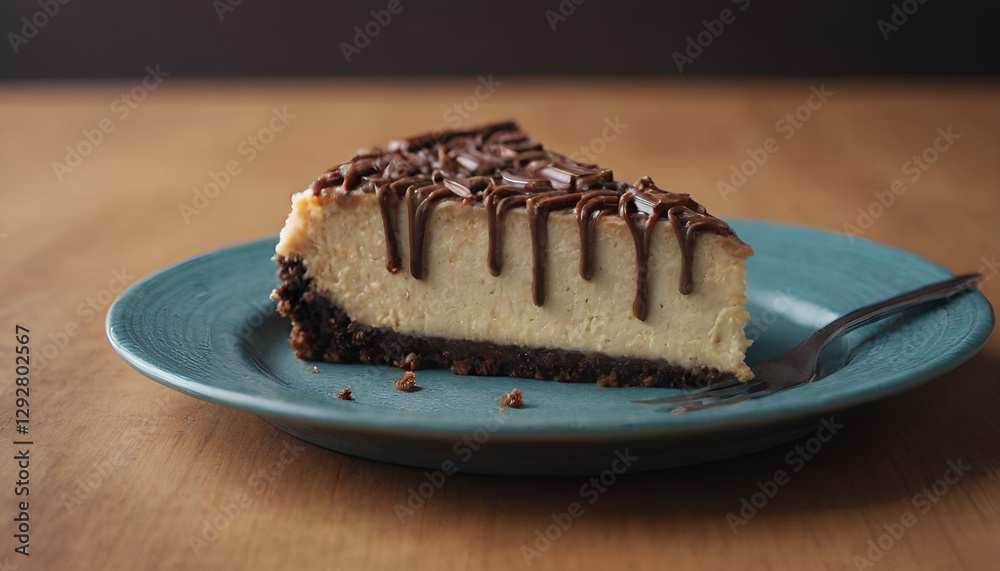 piece of german chocolate cheesecake on a plate piece of german chocolate cheesecake on a plate