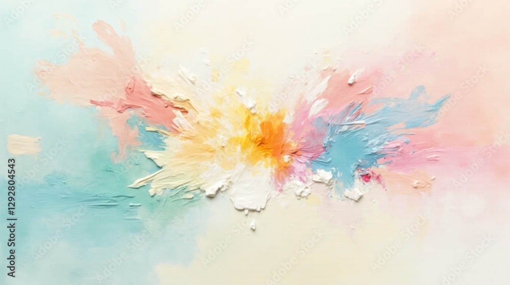 Obraz premium Generative AI illustration of bright abstract background with splashes of colorful paint on gradient surface