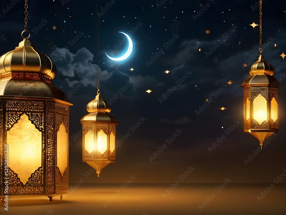 Fototapeta premium Elegant ramadan kareem islamic greeting Card background spiritual and festive design
