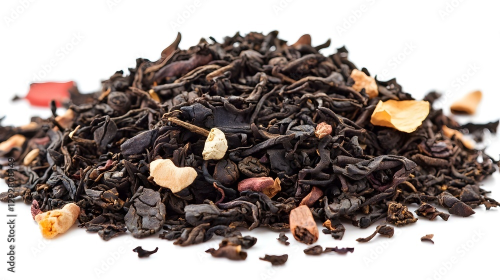Assorted loose tea on a white background Assorted loose tea on a white background