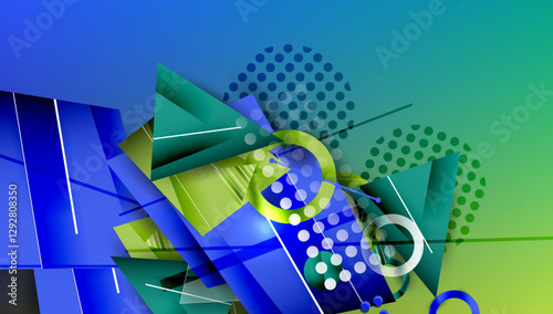 Abstract background geometric design with colorful gradients
