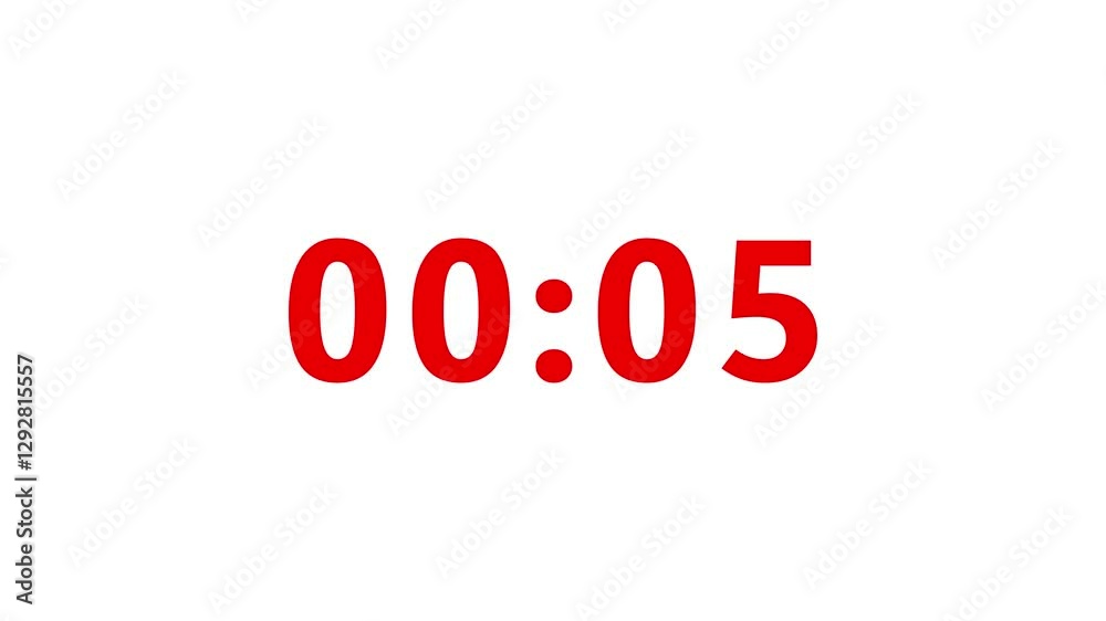 LCD Digital display countdown animation, 10 second displays a timer counting animation on white background. LCD Digital display countdown animation, 10 second displays a timer counting animation on white background.