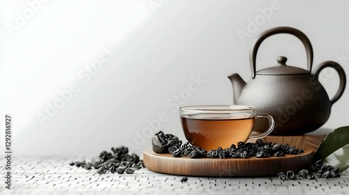 hot oolong tea on isolated on transparent png