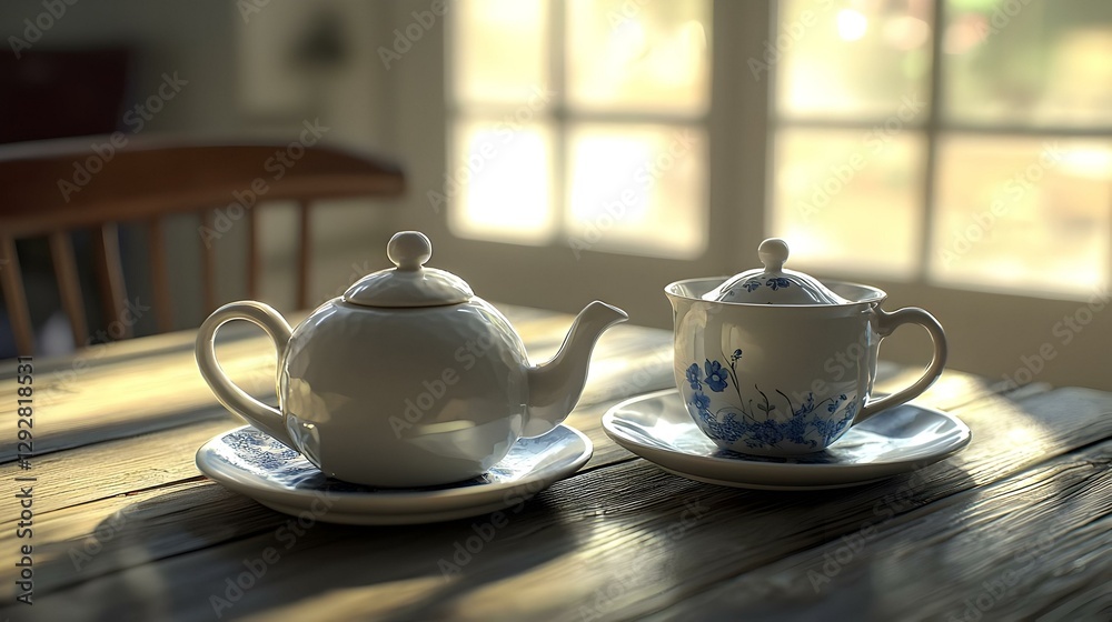 Fototapeta premium The tea set on a table