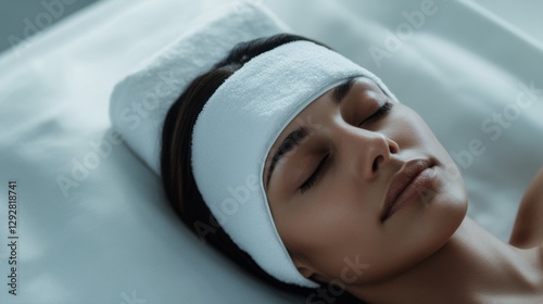 Hypertension patient relaxing with a warm compress on their forehead. Featuring home remedies and health