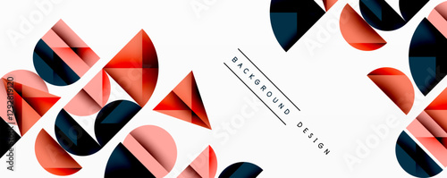 Minimal geometric abstract background. Circle square and triangle design