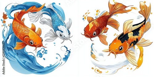 Isolated Goldfish Illustration for Creative Projects