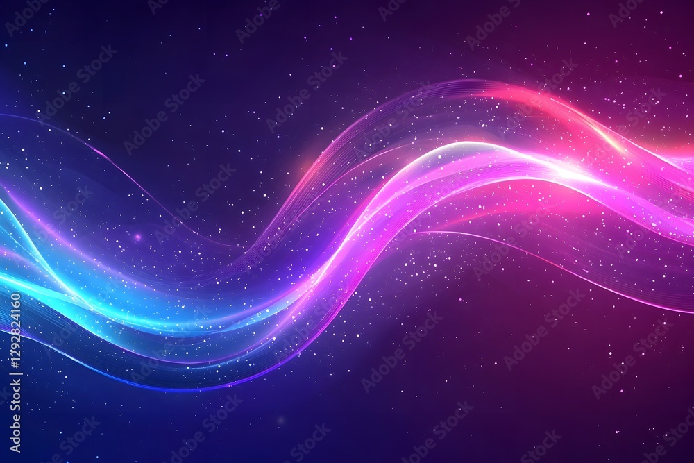 Obraz premium Mesmerizing Neon Waves in a Futuristic Digital Backdrop for Tech Presentations