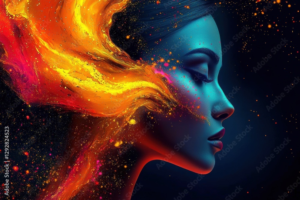 Mesmerizing Abstract Beauty Amidst a Space-Inspired Background Mesmerizing Abstract Beauty Amidst a Space-Inspired Background