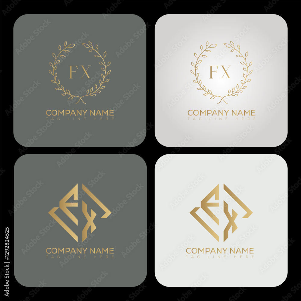 FX luxury typography letter logo. FX Creative style logo but still simple lettering and modern.