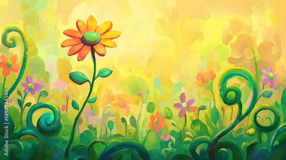 Colorful Garden Scene Symbolizing Growth and Positivity Colorful Garden Scene Symbolizing Growth and Positivity