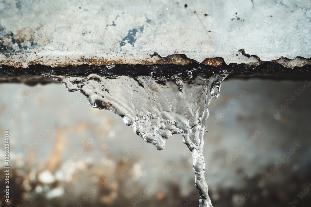A narrow flow of hard water comes from a dirty faucet aerator A narrow flow of hard water comes from a dirty faucet aerator