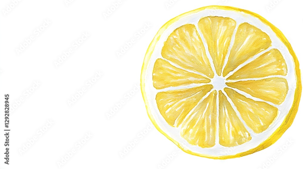 Freshly Sliced Lemon Showing Juicy Interior Against a White Background Freshly Sliced Lemon Showing Juicy Interior Against a White Background