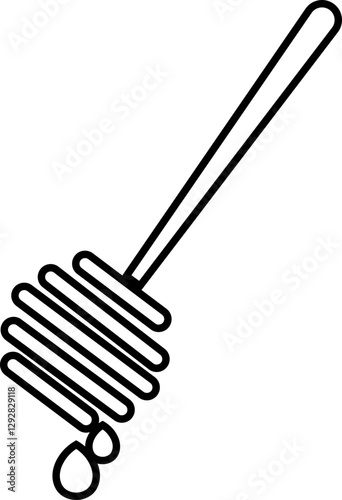 Honey dipper stick icon, honey stick icons vector graphic designs elements, isolated on transparent background. Honey ladle. Square button. Minimalism concept, used for food and beverage pictogram