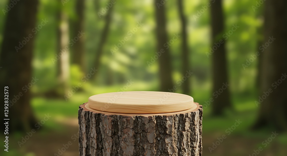 Podium background with a tree trunk as a stand with the concept of nature, 3d rendering Podium background with a tree trunk as a stand with the concept of nature, 3d rendering