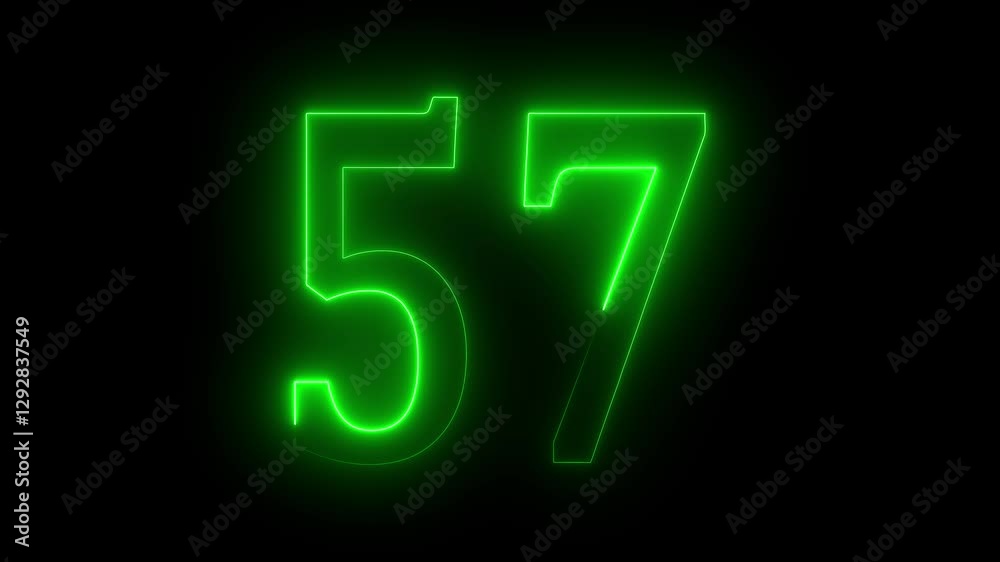 57 text animation by green color neon on black background. 57 text animation by green color neon on black background.