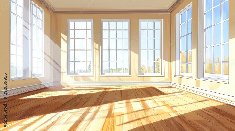 Bright and Spacious Room with Large Windows and Sunlight Streaming In Bright and Spacious Room with Large Windows and Sunlight Streaming In