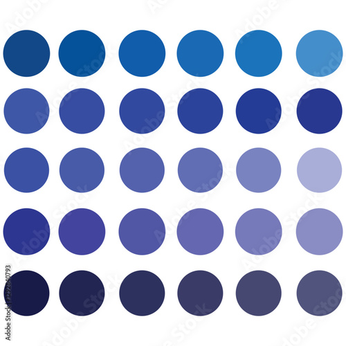 Blue color palette. Various shades.