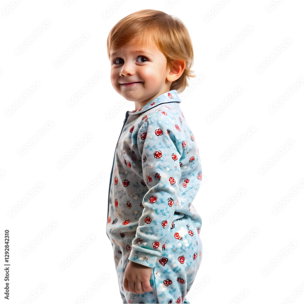 Cute Toddler in Pajamas on transparent background Cute Toddler in Pajamas on transparent background
