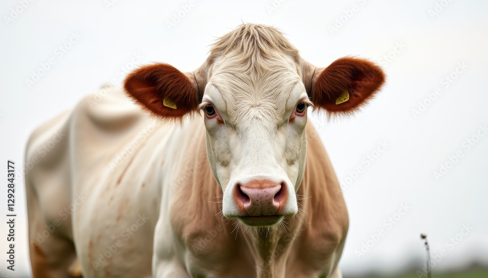 Close-Up of a Curious Brown and White Dairy Cow in a Pasture Close-Up of a Curious Brown and White Dairy Cow in a Pasture