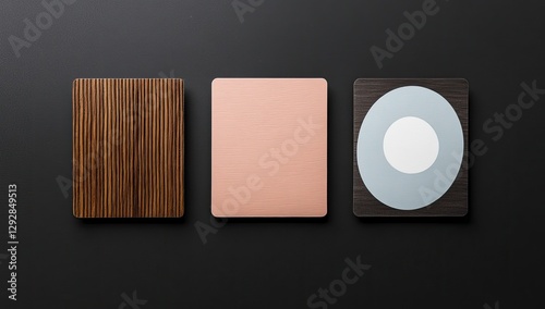 Modern Square Design Samples on Dark Background photo