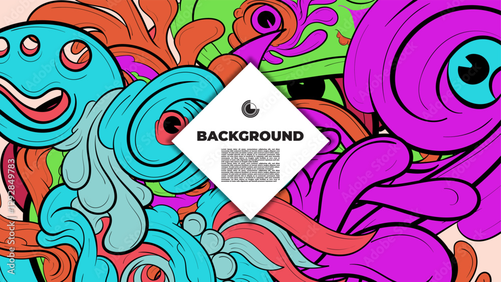 Obraz premium Vibrant Abstract Pattern Collection with Placeholder Text for Web Design, Landing Pages, Social Media, and Print Templates – High-Quality Stock Graphics