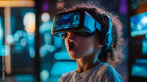 from Gen Alpha wearing a smartwatch and interacting with a fitness app in a vibrant, tech-savvy environment 