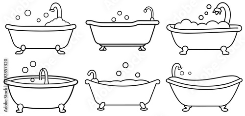 Bath Outline Coloring Page Printable Line Art Drawing