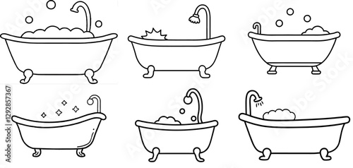 Bath Outline Coloring Page Printable Line Art Drawing