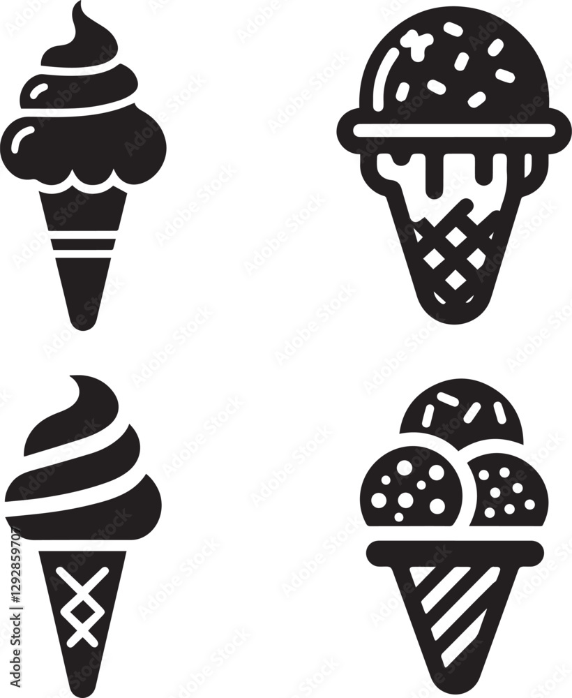 Ice cream icon vector design illustration. Set of ice cream Ice cream icon vector design illustration. Set of ice cream