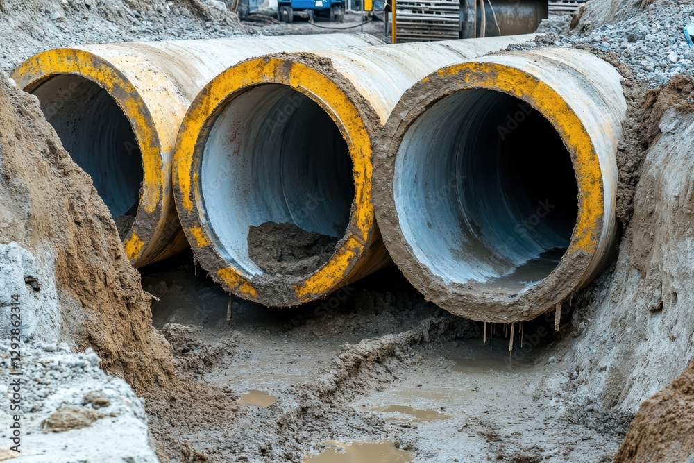 Concrete pipes for external sewage installation tunnel boring machine for underground sewer construction Concrete pipes for external sewage installation tunnel boring machine for underground sewer construction