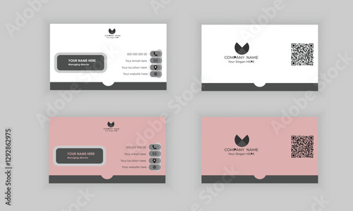 Modern and simple clean vector business card design