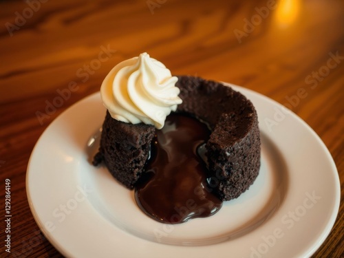 Chocolate Lava Cake with Whipped Cream
