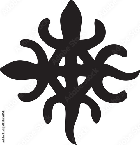Funtumfunefu Denkyemfunefu adinkra African crocodile symbol for unity and diversity vector illustration.