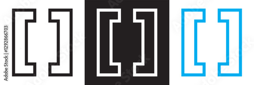 Bracket, braces,  icon. Ideal symbol for software, graphic design.  Isolated on white and black background. Vector illustration. EPS 10