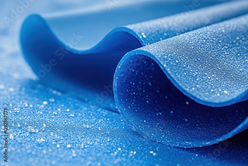 Detailed view of aged blue EVA foam