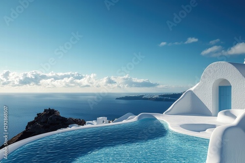 Captivating summer holiday wallpaper featuring Santorini. 