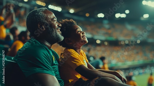 Obraz na płótnie Cherished moments: watching sports as a family. w salonie