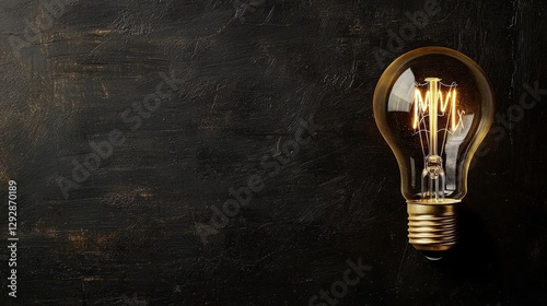 Obraz na płótnie Blackboard background featuring a prominent light bulb, symbolizing creativity. w salonie