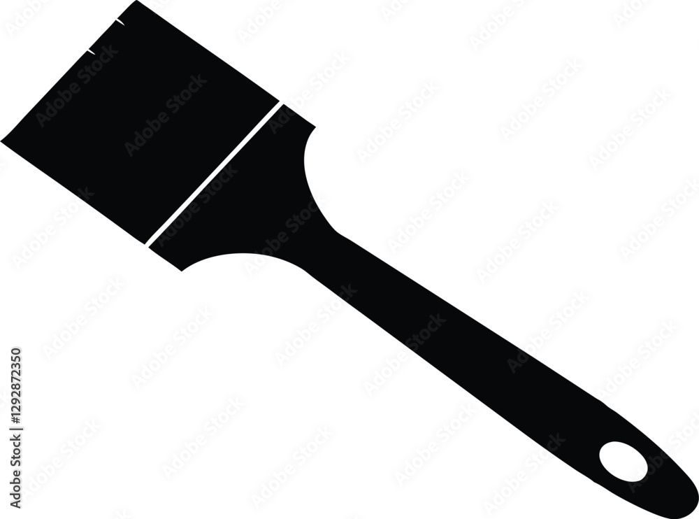 Paintbrush silhouette,Paintbrush simple flat vector Paintbrush silhouette,Paintbrush simple flat vector