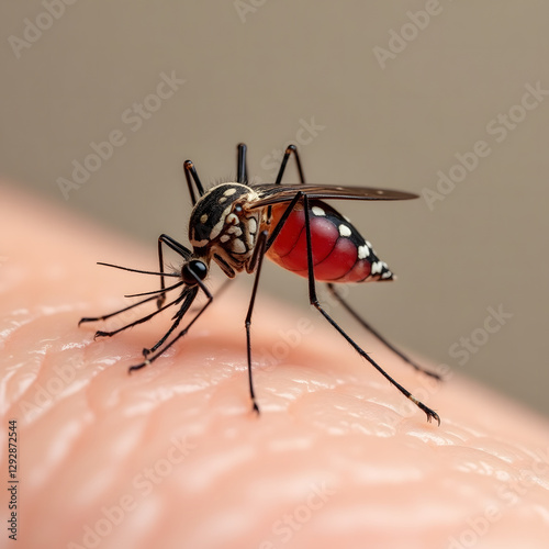 Macro Image of Mosquito Biting Skin — Wildlife and Pest Photography