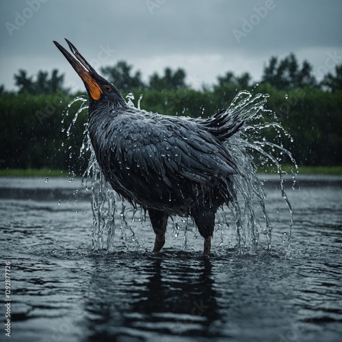 pelican in the water