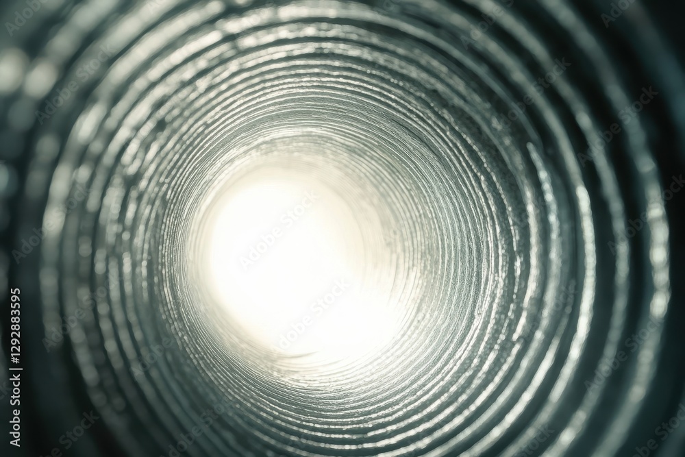 Obraz premium Intense white light shines from inside an air duct producing a striking visual