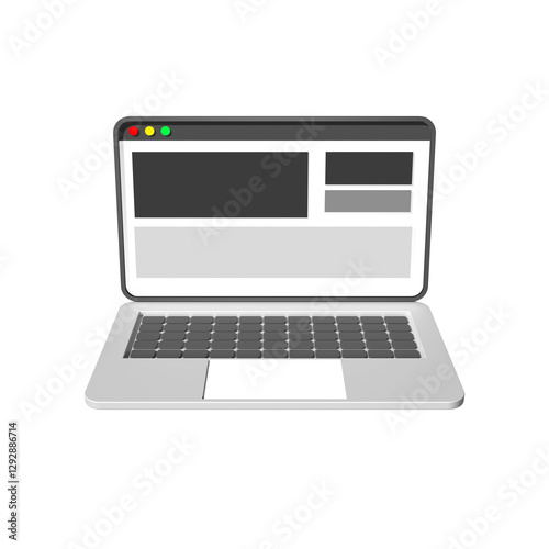 Wallpaper Mural Modern Laptop Interface: Clean, minimalist illustration of a modern laptop displaying a website or application interface, ideal for showcasing technology or digital concepts. Torontodigital.ca